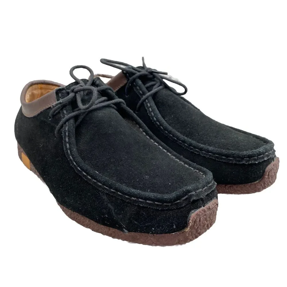 Clarks Originals Wallabee Shoes Men's 8 Black Suede Low Top Casual Academia Work